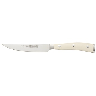Wüsthof Steakmesser, Classic Ikon Crème (4096-6), 12 cm Klinge, geschmiedet, scharfes Fleischmesser, hochwertiges Design-Messer, weißer Griff