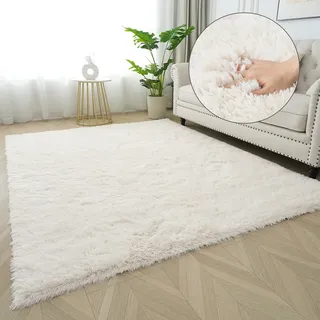 OTTO home Hochflor-Teppich OTTO HOME "Leava, besonders weich und kuschelig, leichter Glanz" Gr. 4, beige (creme), B:180cm H:37mm L:230cm, Kunstfaser, Teppiche, uni, Mikrofaser Teppiche, Plüsch, Wohnzimmer, Schlafzimmer, Esszimmer