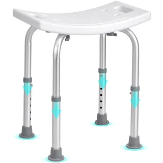 Vevor Duschhocker Höhenverstellbar 360–485 mm Tragfähigkeit 136,1 kg Aluminiumlegierung Blau