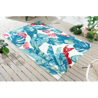 riess-ambiente Designteppich TROPICAL 240x160cm grün pink · floraler Teppich für In- und Outdoor, rechteckig, Höhe: 5 mm, wetterfest · pflegeleicht · Blatt-Muster · Fußbodenheizung-geeignet grün 240 cm x 160 cm x 5 mm