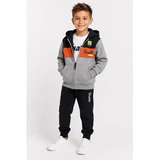 Hessis Jogginganzug Freizeitanzug Trainingsanzug JF209 (Set, 3-tlg., T-Shirt, Jacke und Jogginghose), für Kinder grau 104/110