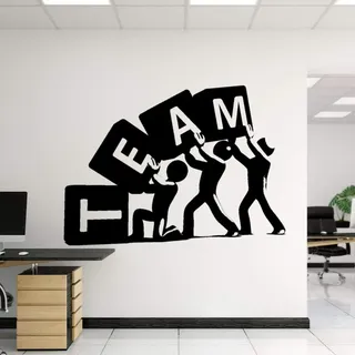 NSRJDSYT Team Working Wandtattoo Aufkleber Teamwork Aufkleber Büro Wanddekoration 57x40cm