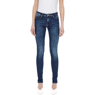 Only Damen Jeans ONLPUSH SHAPE ZG683 Skinny Fit Blau 15235035 Normaler Bund Reißverschluss W 27 L 30