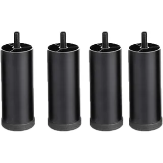 XUNFAKE 4xmöBelbeine Aus Aluminiumlegierung, M6 Schraube, Aluminium, Schwarz, Verstellbare MöBelbeine, FüR Nachttische In Tv-SchräNken (6cm/2.36in,Black)