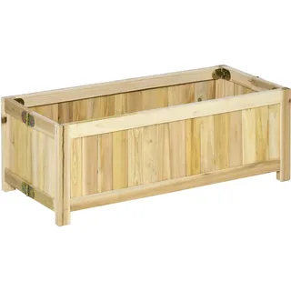 Outsunny Hochbeet 70 x 30 x 25 cm Natur