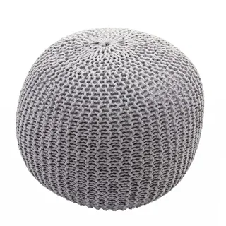 Mendler Pouf Strickhocker 50 x 40 x 50 cm Grau