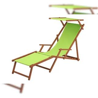 Erst-Holz Sonnenliege pistazie Liegestuhl Fußteil Sonnendach Kissen Holz Deckchair Gartenmöbel 10-306FSKD