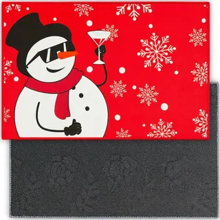 Weihnachts-Fußmatte Schneemann Rot 40x60