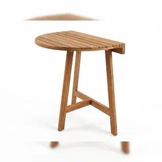 prestige home living outdoor Klappbarer Beistelltisch halbrund aus Akazienholz, ca. 60x34,5x71 cm | FSC 100%