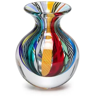 Cá d'Oro Kleine Glasvase im Hippie-Stil, farbige Stangen, mundgeblasen, Kunstglas im Murano-Stil, Modell Nr. 3