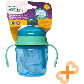 PHILIPS AVENT Auslaufsichere Tasse Mit Silikon Schnabel Und Henkel Blau 200 ml