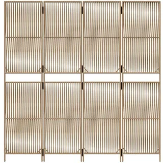 vidaXL Paravent 4-tlg. Beige Poly Rattan