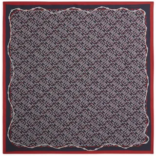 Seidenschal TOMMY HILFIGER "TMONOGRAM SILK SQUARE", Damen, blau (rwb), Web, Seide, gemustert, Modetücher, Regular fit mit Monogramprint