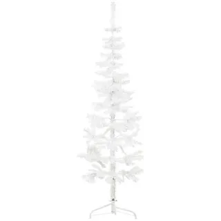 vidaXL Künstlicher Halb-Weihnachtsbaum Schlank Weiß 150 cm