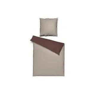 Microfaser Wende Bettwäsche Seersucker - taupe, braun