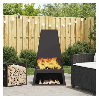 vidaXL Feuerstelle Ø 100 cm Schwarz