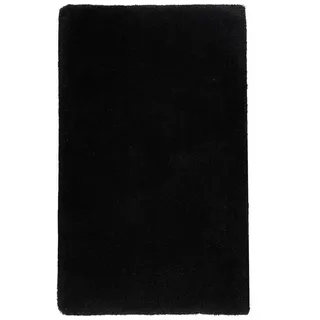 Aquanova Badteppich Mauro, Schwarz, Textil, Uni, rechteckig, 100x60 cm, für Fußbodenheizung geeignet, rutschhemmend, Badtextilien, Badematten
