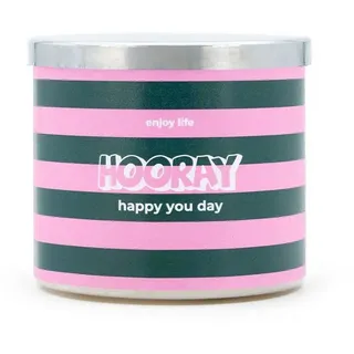 suebidou Duftkerze Enjoy Life Candle Elegantes, Kerzenglas mit originellem Design, nachhaltig, kreativ, 3-Docht bunt
