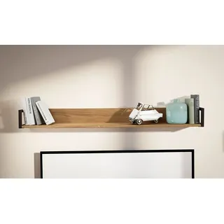 Wandregal Wandboard 140cm Massivholz Wildeiche Eiche & Metall schwarz NEU OVP!!