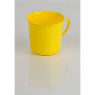 Tasse 330 ml Becher Trinkbecher Kaffeebecher Teetasse Glühweintasse, Plastik Kunststoff, Mehrweggeschirr, Farbe gelb