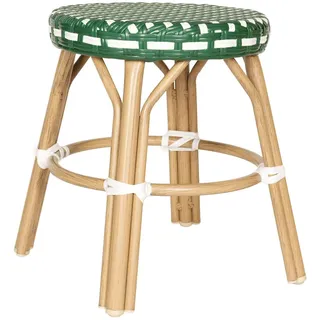 Oviala Business Gartenhocker aus Aluminium und synthetischem Rattan in weiß und grün