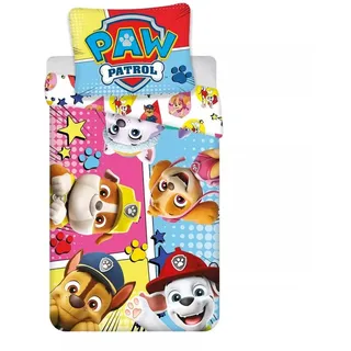 PAW PATROL Kinderbettwäsche Bett Wäsche Set Bettbezug Blau Jungen Wendebettwäsche 100×135cm, angenehmes Hautgefühl