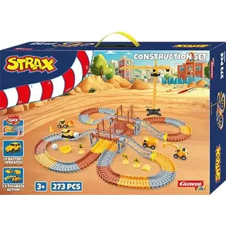 Carrera STRAX Construction Set | Baustellen Spielset für Kinder ab 3 Jahren mit 273 Teilen | mit Kran, Brücke, 4 Fahrzeugen und Zubehör | fördert Kreativität und Feinmotorik