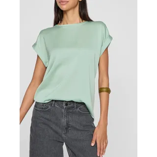 VILA Satin Blusen T-Shirt Kurzarm Basic Glänzendes Oberteil VIELLETTE - 38
