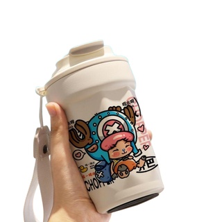 ButkUs One Piece Chopper Anime Vakuum Isolierte Edelstahl Kaffeetasse, Zuhause und Auto Kaffeetasse Geschenk für Männer und Frauen, Rutschfester Silikon und Auslaufsicherer Deckel