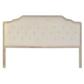 Bett-Kopfteil für 150-160-180 cm Capitone Beige aus Holz und Polyester, 180 x 10 x 120 cm