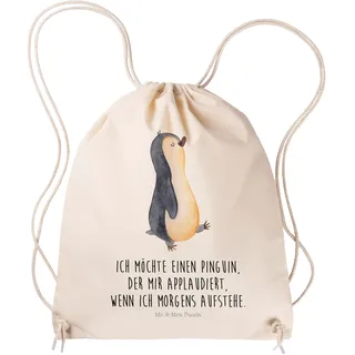 Mr. & Mrs. Panda Beutel Pinguin marschieren - Geschenk, Schwester, Stoffbeutel, Aufstehen, Pinguine, Bruder, festival tasche, Unausgeschlafen, wander rucksack, Familie, sporttasche klein, gym