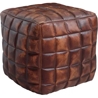 FineBuy Sitzwürfel Leder 39 x 41 x 39 cm Braun