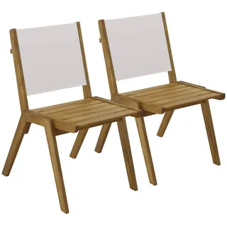 Oviala Gartenstühle, Weiß, Holz, 2-Sitzer, Quadratisch,quadratisch, 51x82x57.5 cm, Gartenmöbel, Gartenstühle, Gartenstühle