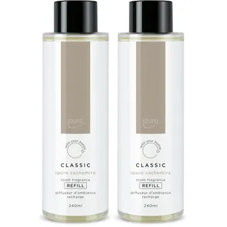 ipuro Classic Raumduft Nachfüllflasche CASHMERE 240ml | Raumerfrischer mit zarter Rose & würziger Johannisbeere über Zedernholz & Amber Duft| Nachfüller für Diffuser + Stäbchen | Lufterfrischer Refill