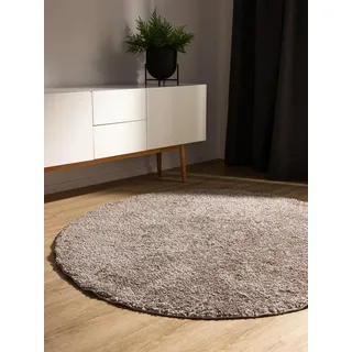 benuta Soho Shaggyteppich Ø 80 cm Grau