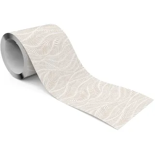 Muralo Selbstklebende Bordüre Zarte Blätter 10 cm x 300 cm beige/weiß