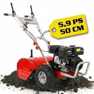 HECHT 750 Motorhacke Benzin 50 cm Arbeitsbreite 34 cm Arbeitstiefe 6,5PS 209cm3 12 Hackmesser