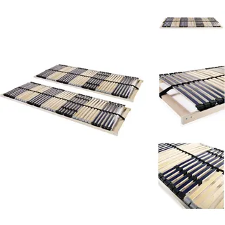 vidaXL Lattenroste 2 Stk. mit 42 Latten 7 Zonen 70 x 200 cm - Betten & Bettgestelle - Braun