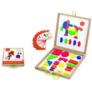VIGA Magnetisches Holz-Formenspiel, 42-teilig, ab 3 Jahren