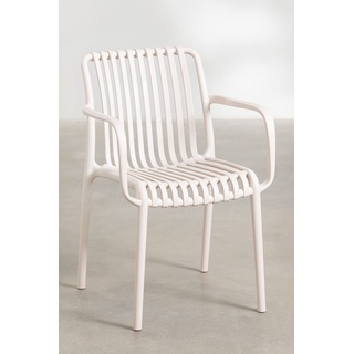 Cribel Set mit 4 Stühlen aus weißem Polypropylen, stapelbar, für Innen-und Außenbereich, Terrasse und Garten, 58x57x81