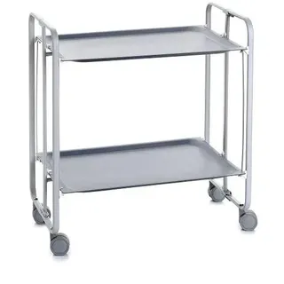 DON HIERRO - Servierwagen, klappbar, 2 Böden, grauem Rahmen. Bauhaus-Grau