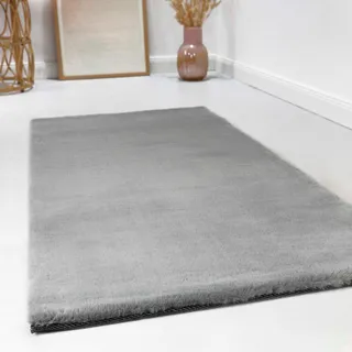 Hochflor-Teppich »Alice Kunstfell«, rechteckig, Kaninchenfell-Haptik, besonders weich und dicht, für alle Räume, 79006906-1 grau 25 mm