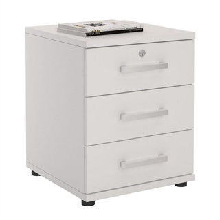 CARO-Möbel Rollcontainer TORONTO, Bürocontainer Büroschrank Schreibtischcontainer abschließbar weiß weiß