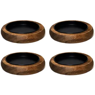 4 Stück Kerzenhalter Stumpenkerzen Kerzenuntersetzer Kerzenhalter Holz - Kerzenteller Kerzenständer Stumpenkerzen Wood Pillar Candle Holder für Kerzen