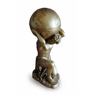 JVmoebel Skulptur Klassischer Globus als Minibar aus Holz mit Weinregal (1 St), Made in Europa goldfarben