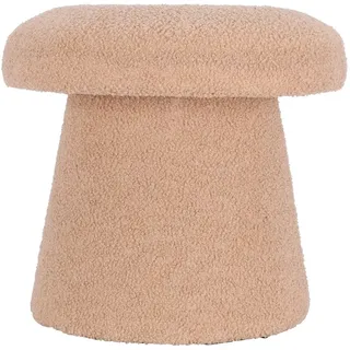 WellHome - 'Teddy' Pilzhocker, beige, Ø43x38cm