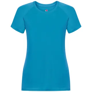 Fruit of the Loom Performance T Lady-Fit Damen T-Shirt Sport Shirt Fitness NEU, azurblau, XS