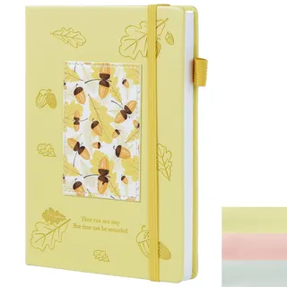 TIEFOSSI Leder liniertes Tagebuch Notizbuch, A5 Hardcover College liniert Notizblock mit Stifthalter, Gummiband, Schule Business Arbeit Schreibtagebuch für Frauen Jungen Mädchen Erwachsene