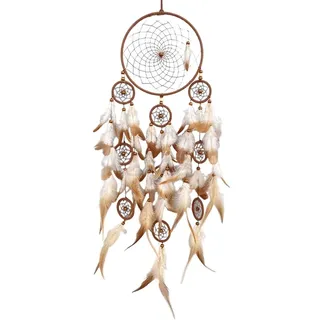 Nice Dream Makramee Traumfänger Boho Dreamcatcher Handgefertigt, Gewebte Feder Wandbehang Handgemachte Traumfänger Federn Dreamcatcher Makramee Wandbehang Boho Wand Dekoration Craft Geschenk