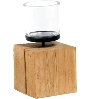 Windlicht Natur Eiche sägerau - Rustikal & Modern, Deko für Wohnzimmer 20 cm x 1...